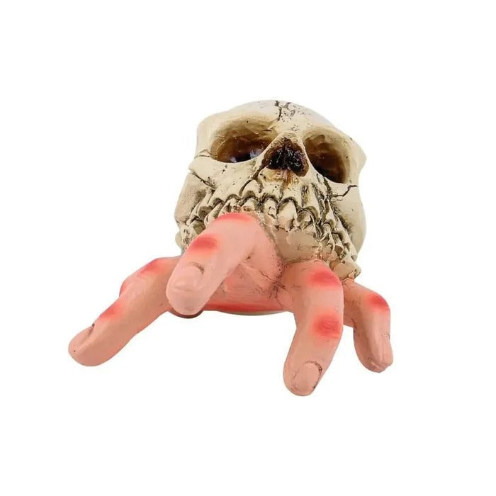 Halloween skull and skeleton hand ornament