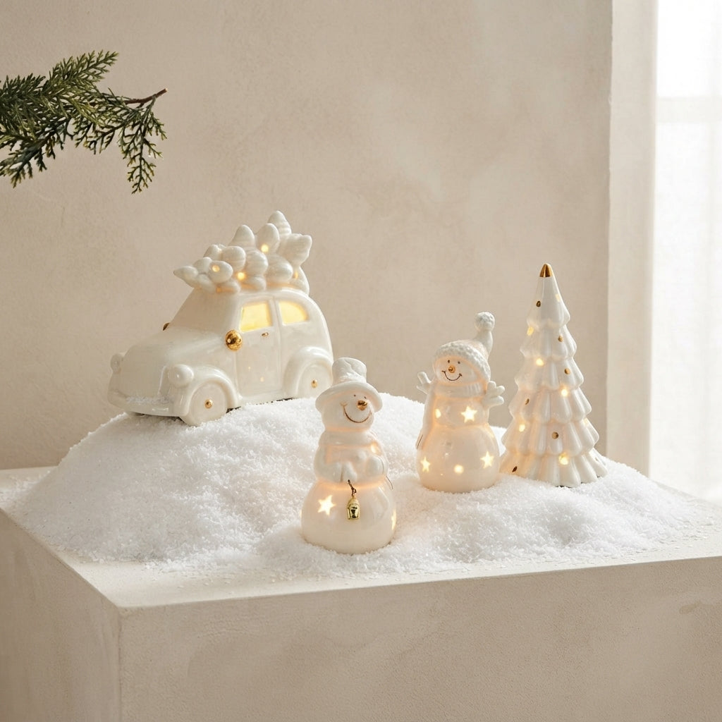 Illuminated Snowman Decoration – Warm White Christmas Ornament
