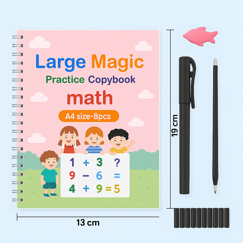Kids handwriting practice books set for letters and numbers