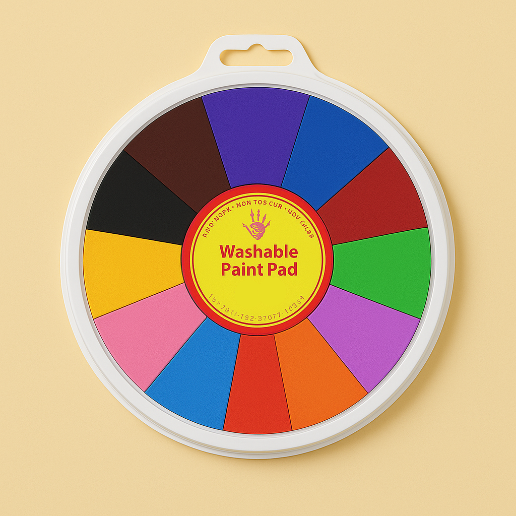 Kids washable finger and brush paint set