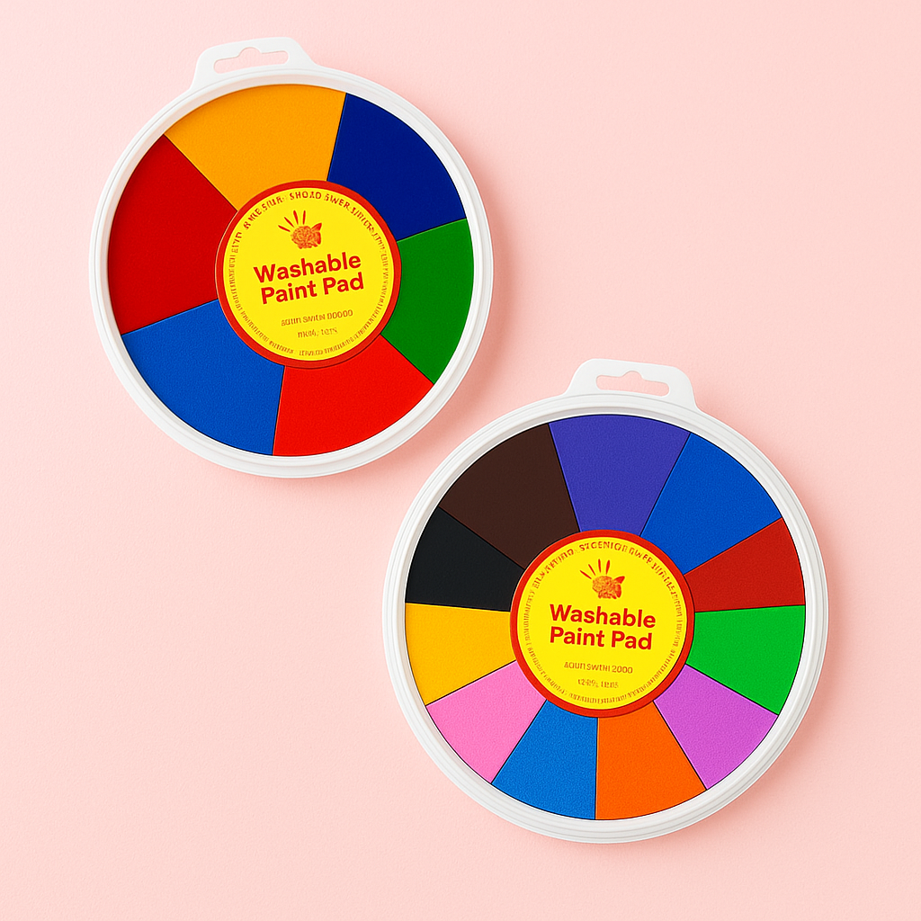 Kids washable finger and brush paint set
