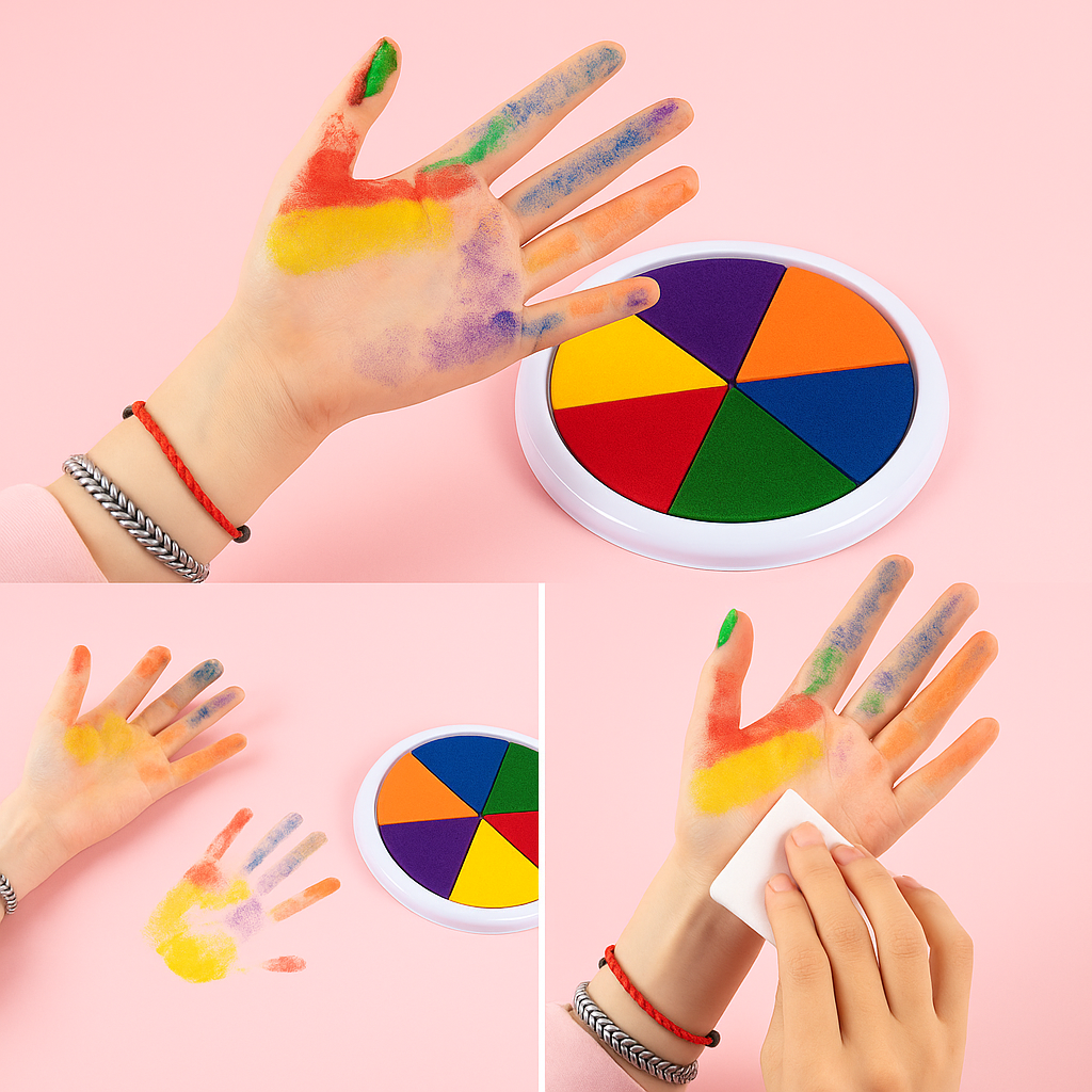 Kids washable finger and brush paint set
