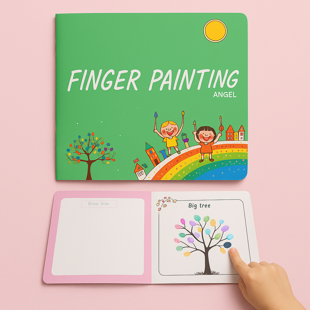 Kids washable finger and brush paint set