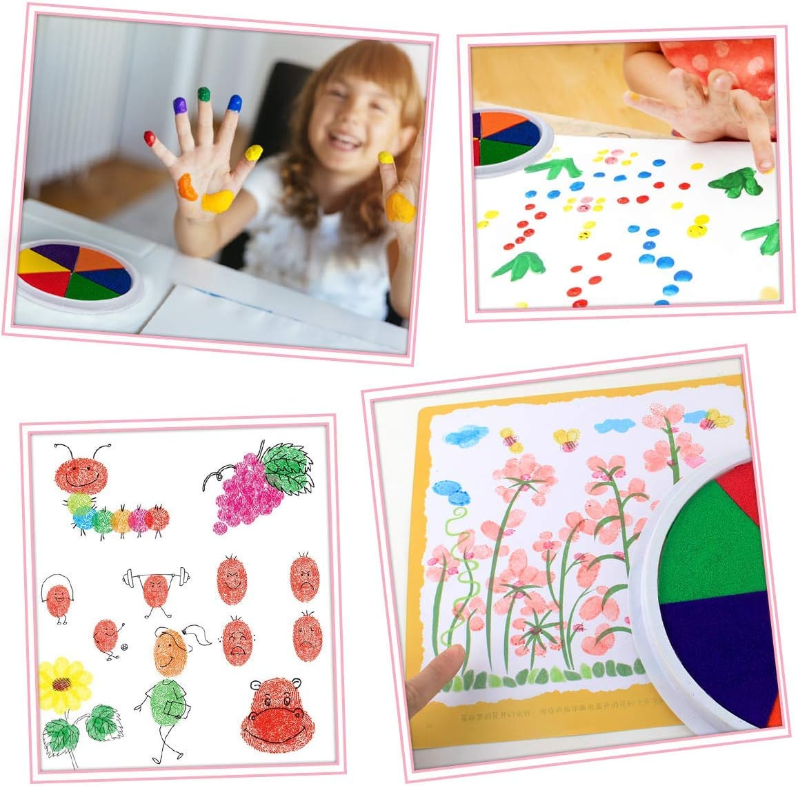 Kids washable finger and brush paint set