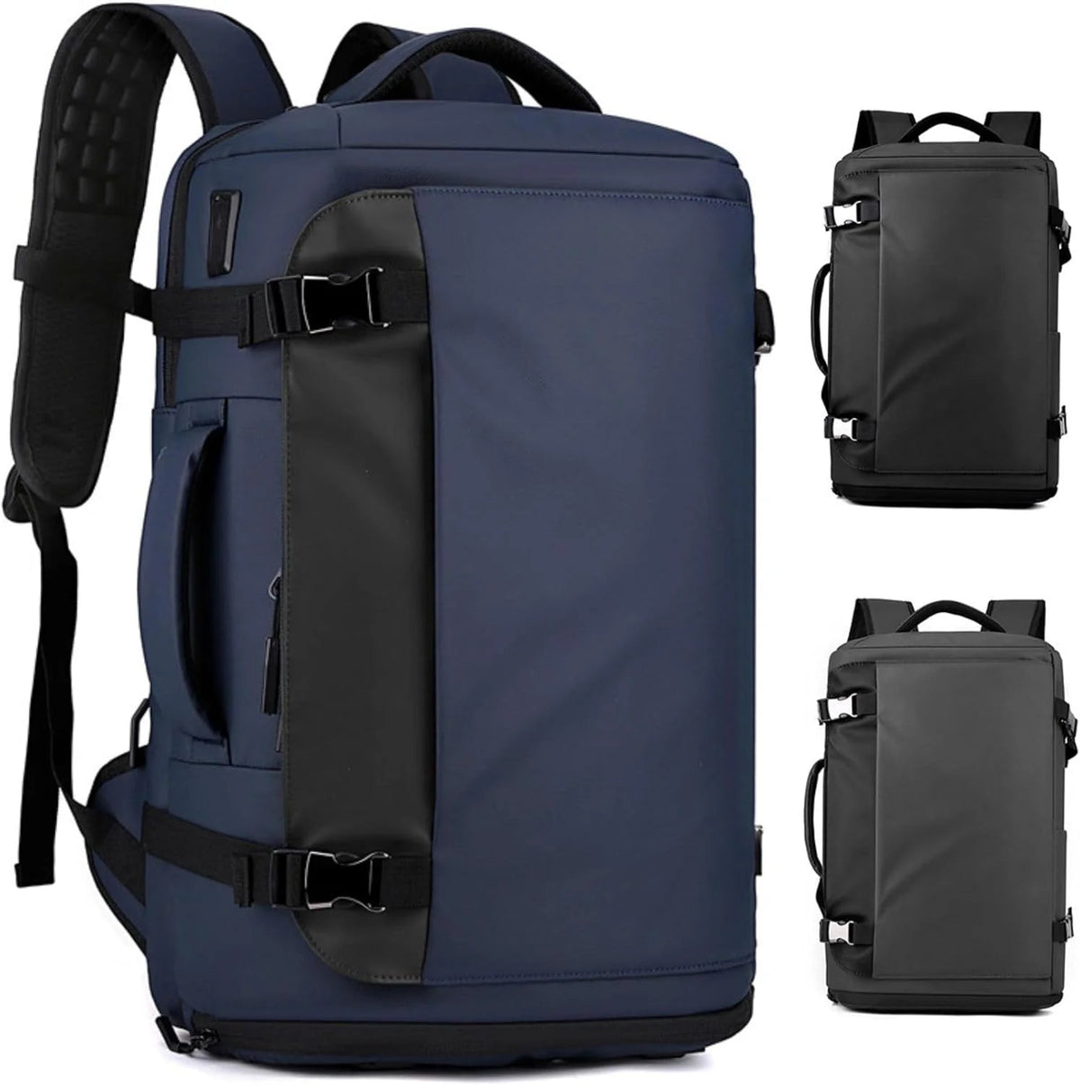 Water-resistant 15-inch laptop backpack with USB-C port and side access