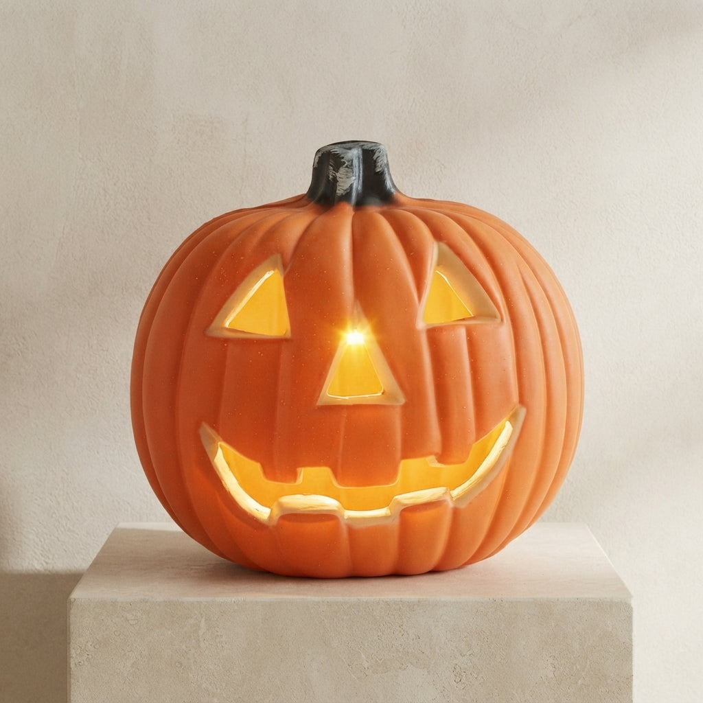 LED pumpkin lantern, battery-operated cordless Halloween light