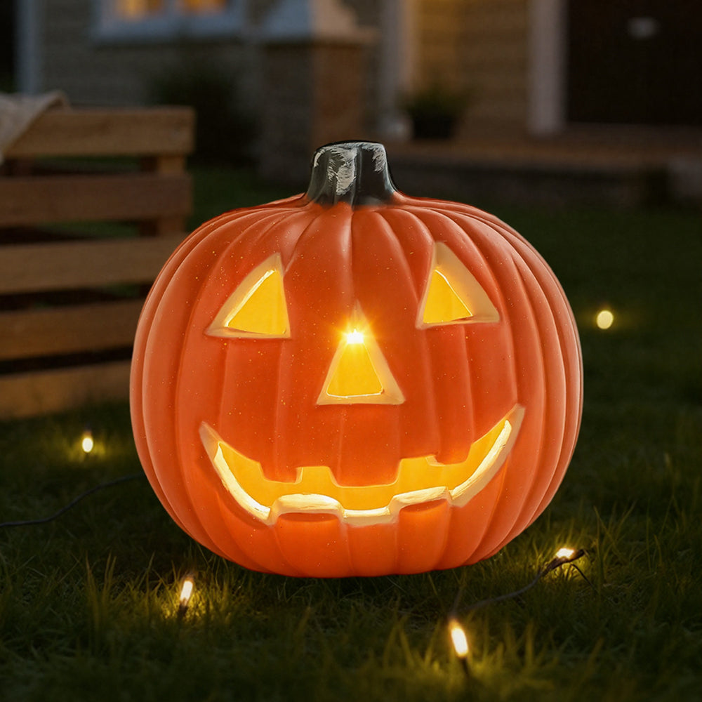 LED pumpkin lantern, battery-operated cordless Halloween light