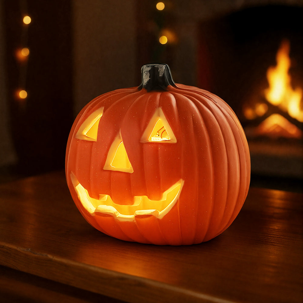 LED pumpkin lantern, battery-operated cordless Halloween light