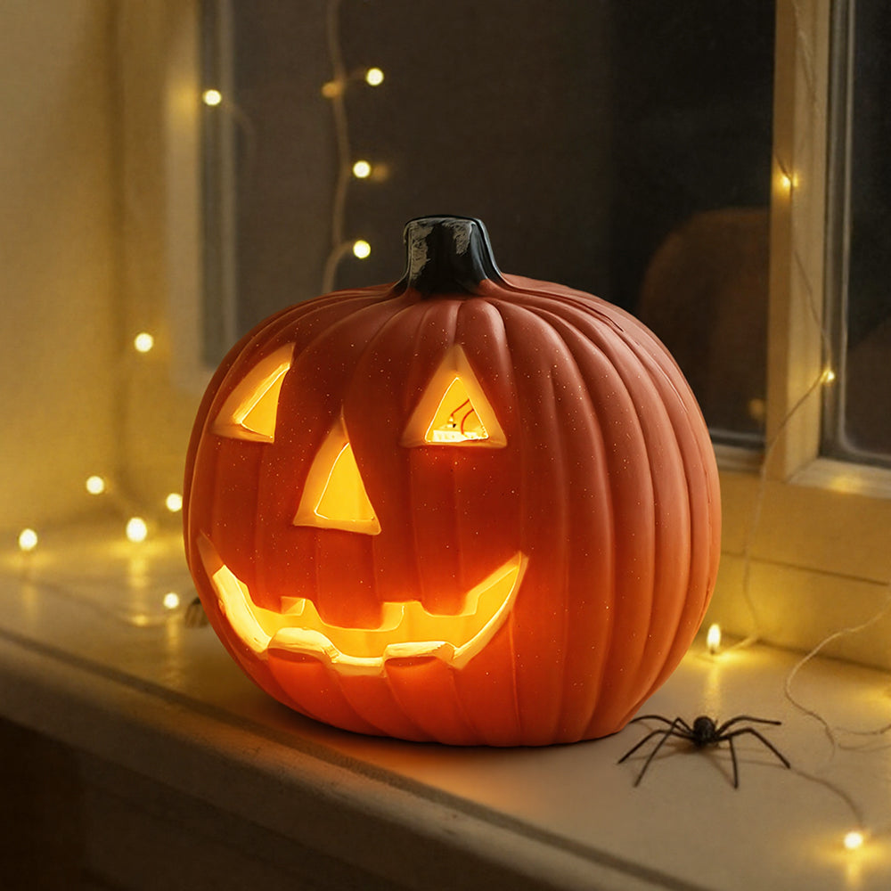 LED pumpkin lantern, battery-operated cordless Halloween light