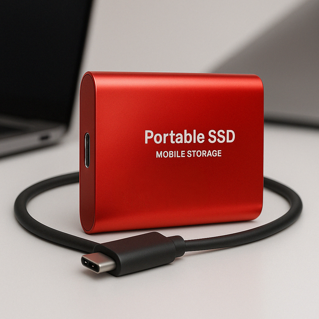 Portable External SSD – 64 GB USB-C USB 3.1 Pocket Drive for Fast File Transfers