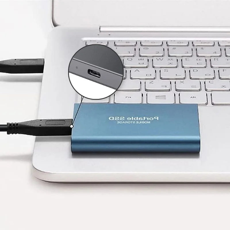 Portable External SSD – Ultra-Fast USB 3.1 Plug-and-Play Backup Drive
