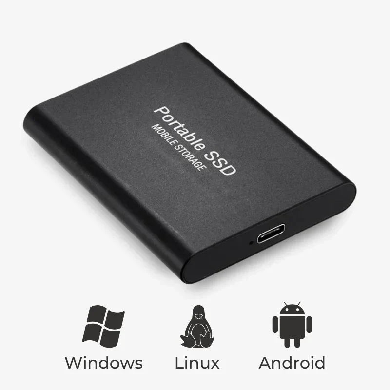 Portable External SSD – Ultra-Fast USB 3.1 Plug-and-Play Backup Drive