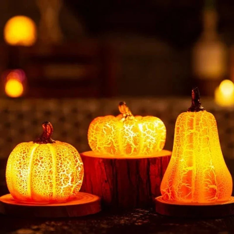 Warm white LED pumpkin light for tabletops