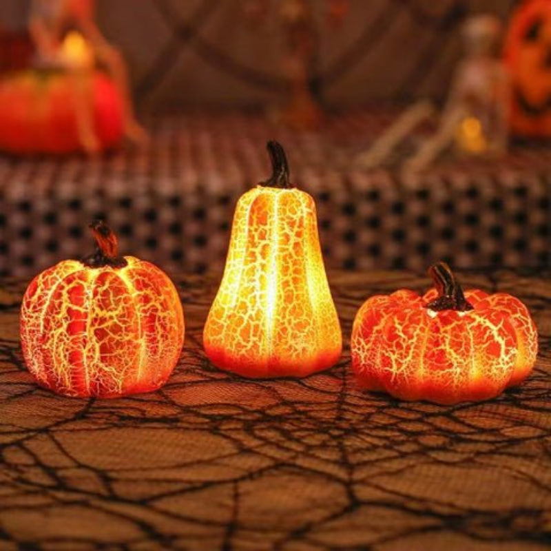 Warm white LED pumpkin light for tabletops