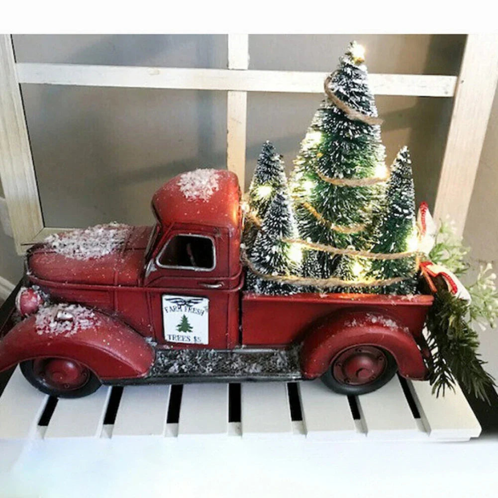 Red Truck Christmas Ornament – Rustic Mini Tree Holiday Decoration
