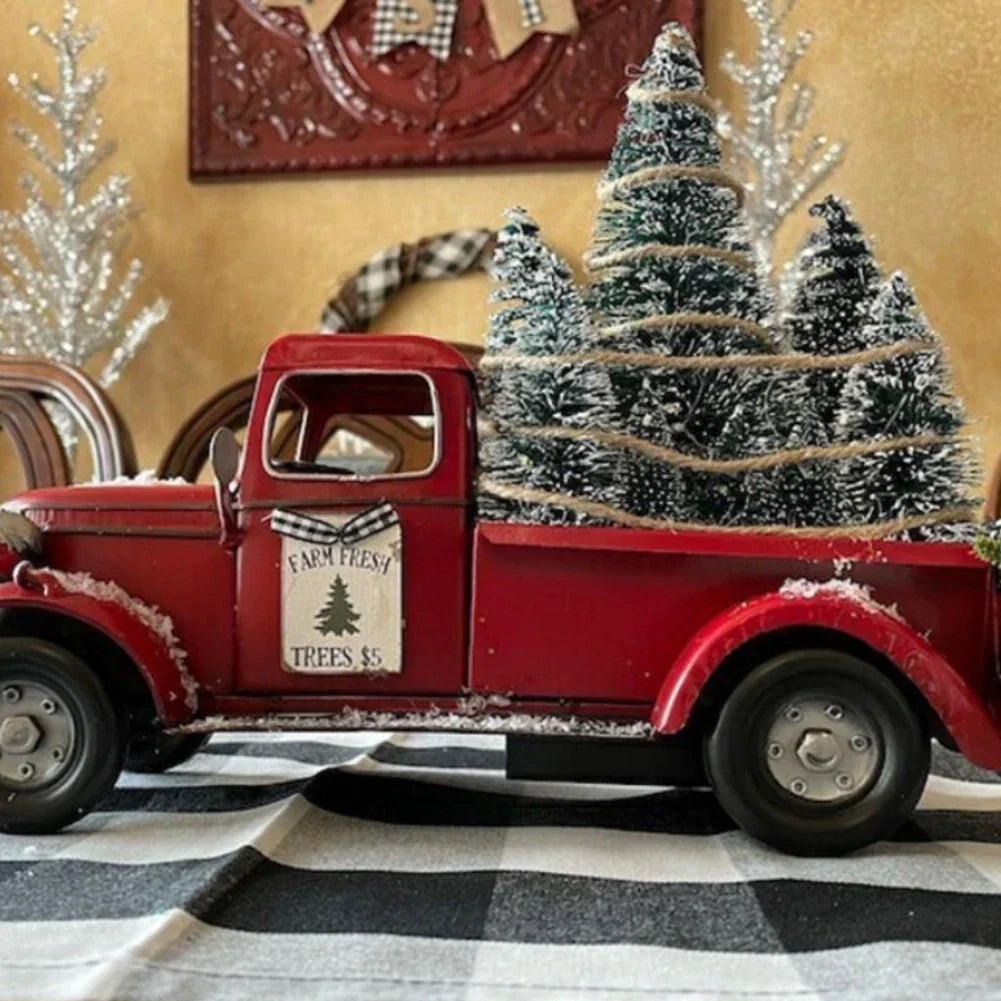 Red Truck Christmas Ornament – Rustic Mini Tree Holiday Decoration