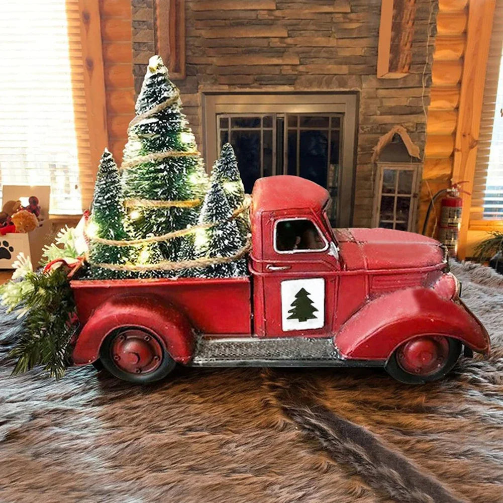 Red Truck Christmas Ornament – Rustic Mini Tree Holiday Decoration