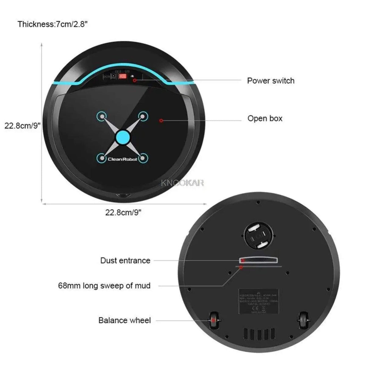 Robot Vacuum – Automatic Cleaning Under Furniture, Hard Floor & Carpet