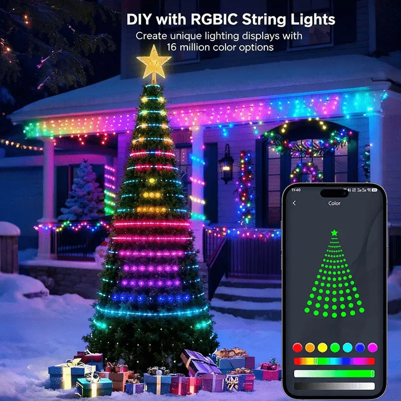 Smart Christmas Tree Lights – App-Controlled RGB String