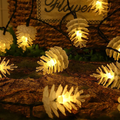 Solar Christmas Lights – LED Pine Cone & Snowflake, Multiple Modes