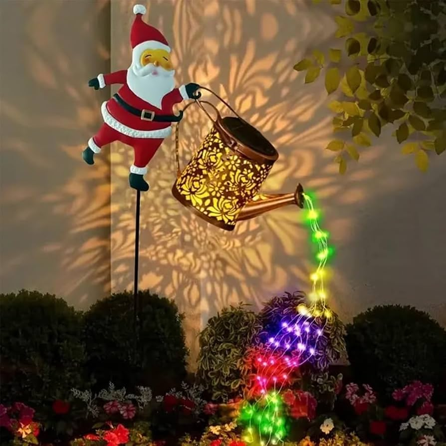 Solar Kettle Light with Santa – Multicoloured LED Garden Decoration