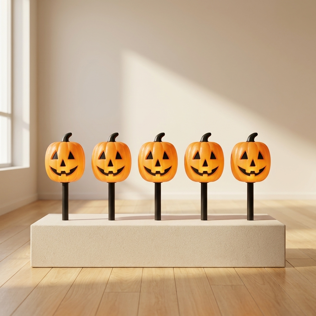 Solar Halloween pumpkin stake lights for gardens