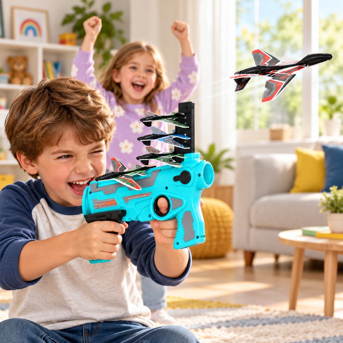 Toy Airplane Launcher – Handheld Foam Glider Shooter for Kids