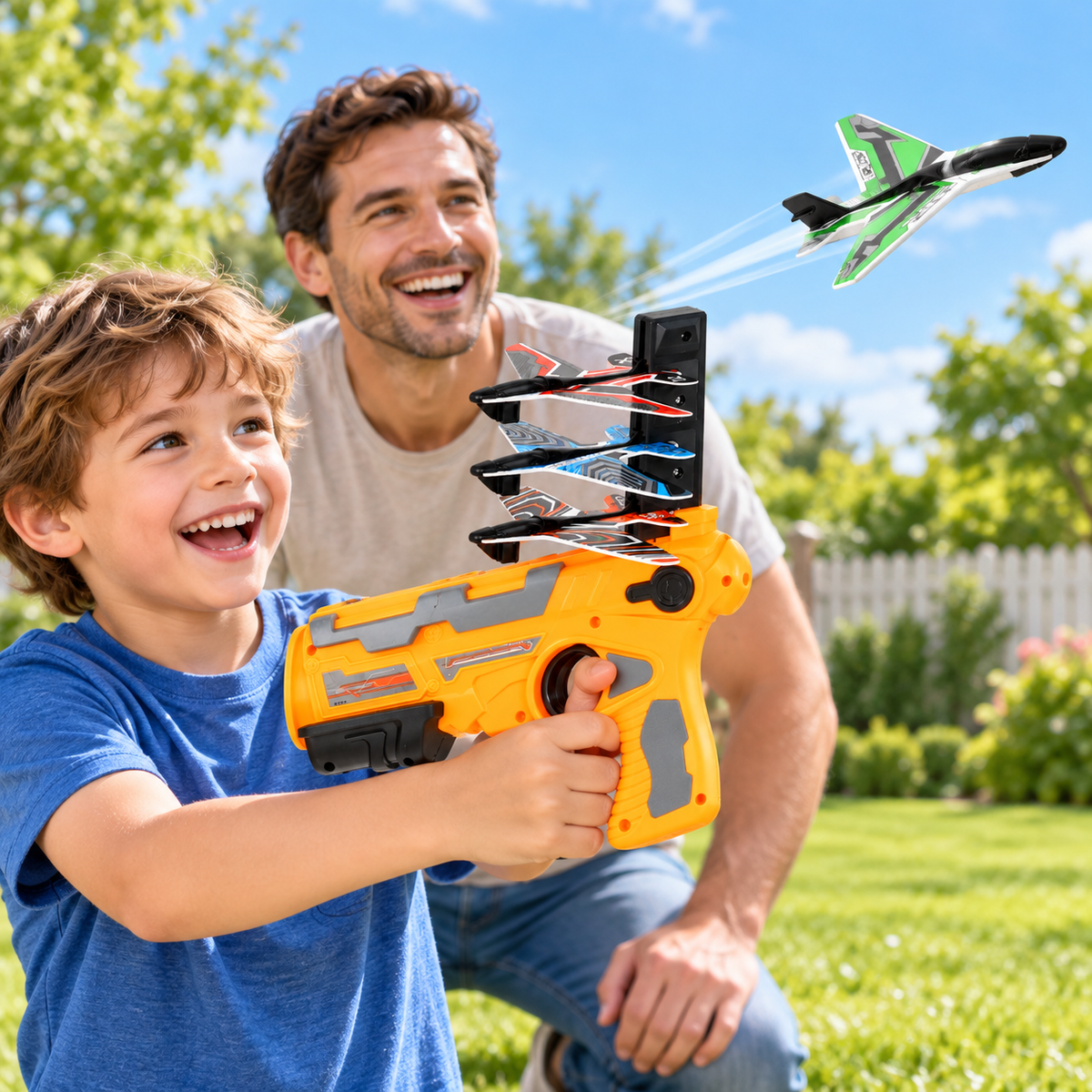 Toy Airplane Launcher – Handheld Foam Glider Shooter for Kids