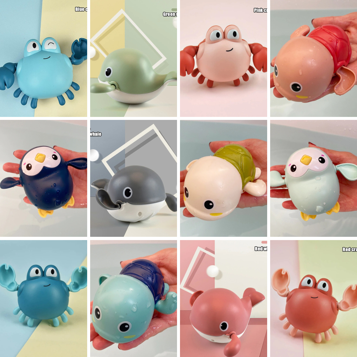 Wind-up swimming bath toys with sea animals for kids